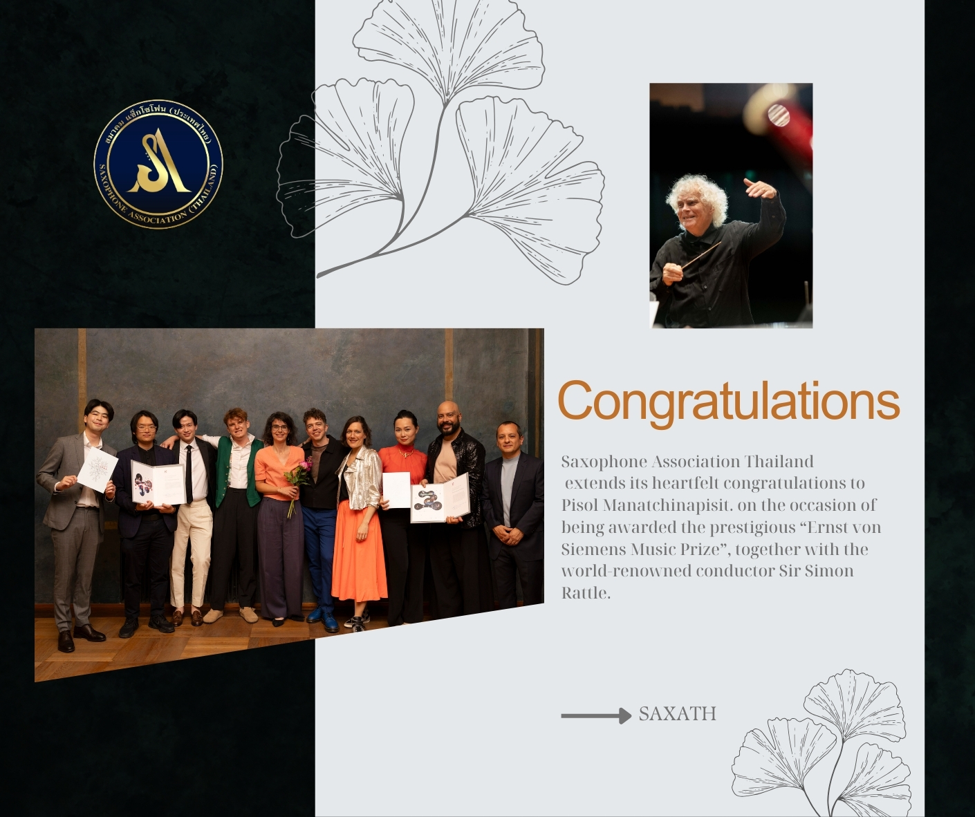 Saxophone Association Thailand Congratulations to Pisol Manatchinapisit.